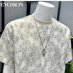 Men’s Houndstooth Camouflage Print T-Shirt Summer Short Sleeve Casual Tee Top