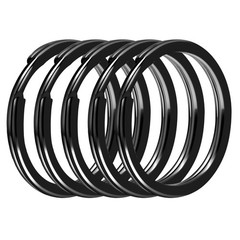 40 Pack Black Key Ring Keychain Assorted in 4 Sizes Metal Round Split Key Cha…