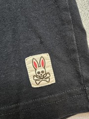 Psycho Bunny Men’s Big Bunny Graphic T-Shirt Black 100% Pima Cotton Size 5 (L)