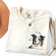 Custom Dog Face Comfort Tee Personalized Pet Portrait Shirt Gift Idea