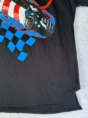 Rae Sremmurd SR3MM Racing Style Graphic T-Shirt, Black, Ripped, Small Hole, Med