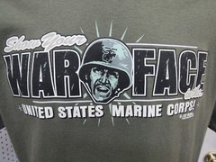 Vintage US Marine Corps T Shirt Ooo Raah! Show Your War Face 7.62 Design Large