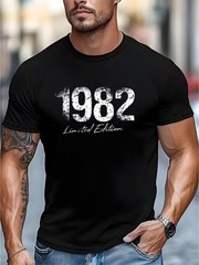 1982 Limited Edition Men’S Short Sleeve T-Shirt Vintage Geometric Print