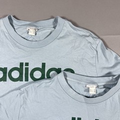 Set Of 2 Adidas Essentials T Shirt Mens M Wonder Blue Embroidered Logo Crew Neck