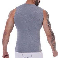 Mens Slimming Tummy Body Shaper Vest Compression T-Shirt Fitness Muscle Tank Top