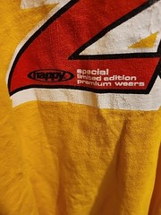 90’s Nappy Brand T-shirt Yellow Black W Red 28 Logo Size XXL Limited Edition