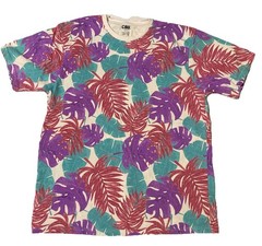 Lot 2 CSG men’s T Shirts heathered Purple & Floral Leaf Print summer Size XL
