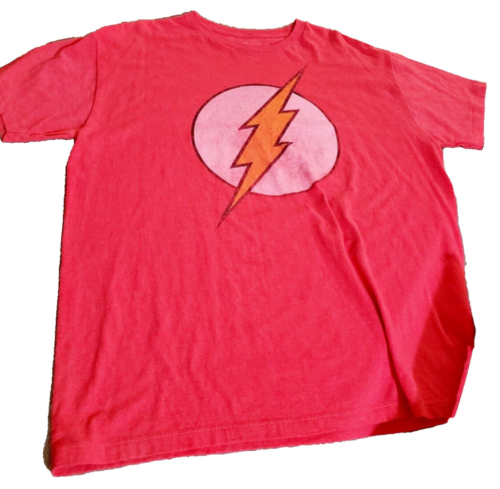 DC Comics The Flash Shirt Vintage Distressed Logo Men’s Red Heather T-Shirt XL