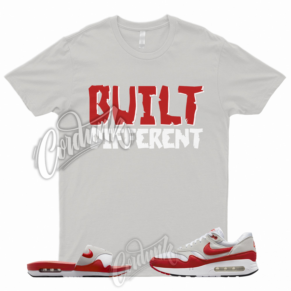 BUILT Shirt to Match Air Max 1 ’86 OG Big Bubble University Red Slide Sport Grey