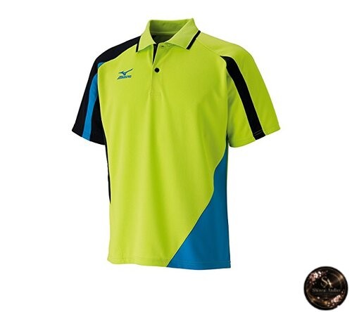 Mizuno Tennis Wear Game Shirt [UNISEX] 62JA6014 37 Lime Green x Navy S