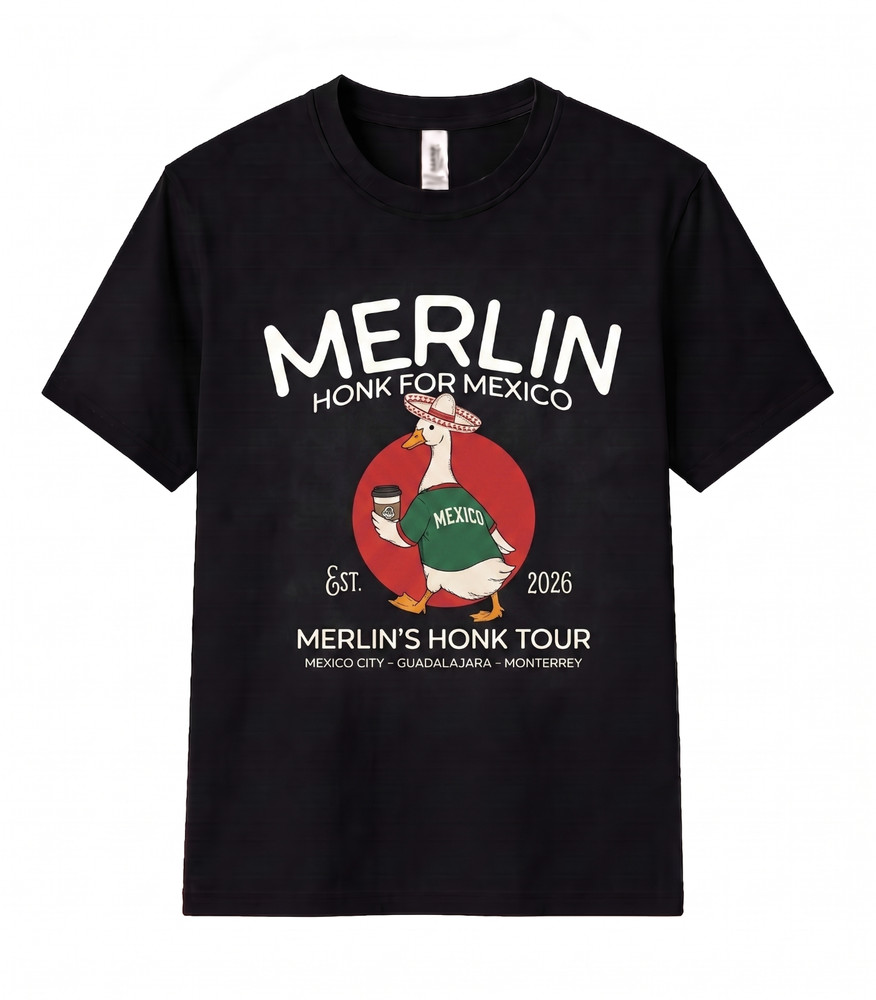 Merlin Mexico Duck Unisex T Shirt Funny Goose Honk For Mexico Fan Club Viral Tee