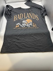 Original Use Men’s S Gray Crew Neck Long Sleeve Badlands SD Graphic Knit Tee