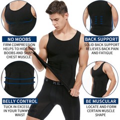 Gynecomastia Moobs Compression Vest Shirts Men Tank Top Slimming Body Shaper US