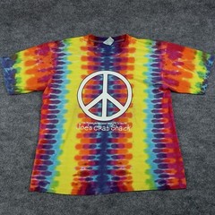 Vintage 90s Joe’s Crab Shack Tie Dye Peace Shirt Single Stitch Adult XL