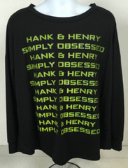 Hank & Henry Simply Obsessed Mens T shirt Size XL Black Green Crew Neckline