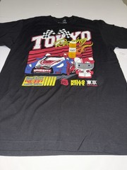 Hello Kitty Men T-Shirt Large Tokyo Japan Racing Sanrio Cartoon Cotton Black NWT