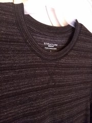 Structure Men’s Slim Fit Long Sleeve T-Shirt L Black/Dark Gray Soft Hardly Worn!