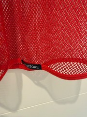 Manstore Mens Mesh Showstopper Red Polymide & Elastic T-Shirt Top Size XL