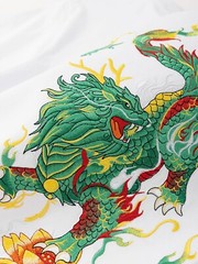 Niepce Emerald Kirin Embroidered Tee Japanese Streetwear T-Shirt for Men