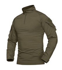 Mens Shirts Atheletic Training Outdoor 1/4 Zipper Long Sleeve Shirt with Pockets