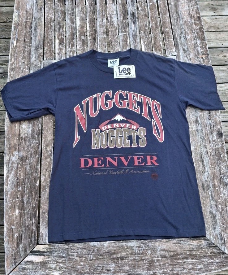 VTG NWT Nutmeg Lee Sports 1996 Denver Nuggets T-Shirt Large Basketball SEE PHOTO