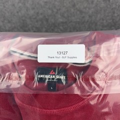 American Giant Shirt Mens Large Red Thermal Long Sleeve Heavy Cotton Made In USA