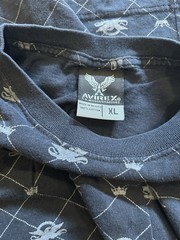 Avirex Shirt Mens XL Black Eagle Wings Graphic Crown Y2K Grunge 90s