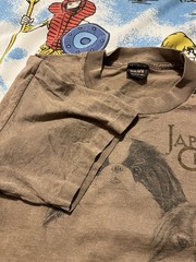 Vintage 90s Japanese Chin Graphic T-Shirt Dog Dogs Brown Poly Blend 50/50 L VTG