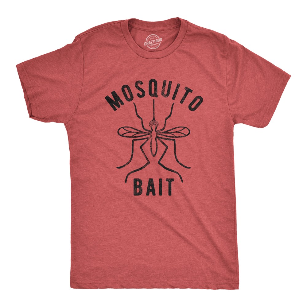 Mens Mosquito Bait Tshirt Funny Camping Campfire Outdoors Bug Bite Graphic