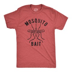 Mens Mosquito Bait Tshirt Funny Camping Campfire Outdoors Bug Bite Graphic