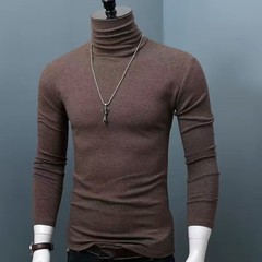 Sleek and Warm Men’s High Neck Blouse with Long Sleeves for Winter Months