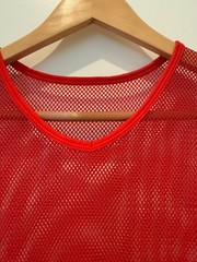 Manstore Mens Mesh Showstopper Red Polymide & Elastic T-Shirt Top Size XL