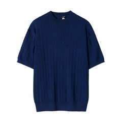 Men’s Knitted Short Sleeve T-Shirt Classic Casual Slim Round Neck Shirts