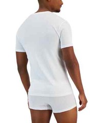 ALFANI Men’s 4 Pack White 100% Cotton Slim Fit V-Neck T-Shirt NEW Small