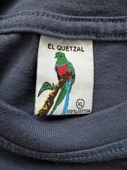 Guatemala El Quetzal Graphic Embroidered Wild Life Blue T Shirt Size XL