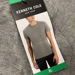 KENNETH COLE Men’s Organic Cotton Blend Crewneck T-Shirt XL GRAY Stretch NEW