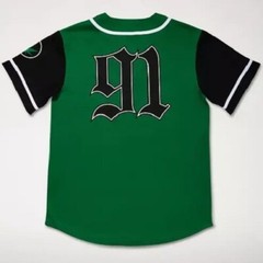 Death Row Records Men’s XL Buttons Baseball Jersey Green #91 Weed Snoop Dogg NWT