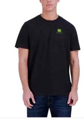 NEW John Deere Men’s M Black T-Shirt Logo Embroidered Medium Cotton