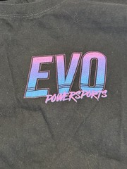 J. America Shirt Men’s Size Large, Black Purple Pink Blue, EVO Powersport Print