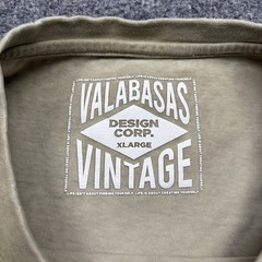 Valabasas Vintage T Shirt Mens XL Beige Hip Hop Tattoo Shop Bling Y2K Crew Neck