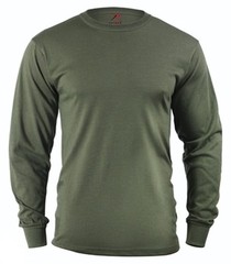 OD Green LONG SLEEVE Olive Drab T-Shirt US Army Navy Seabees Military