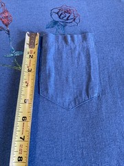 VTG 90’s Blue Womens pocket T-shirt, crewneck, rose themed, medium