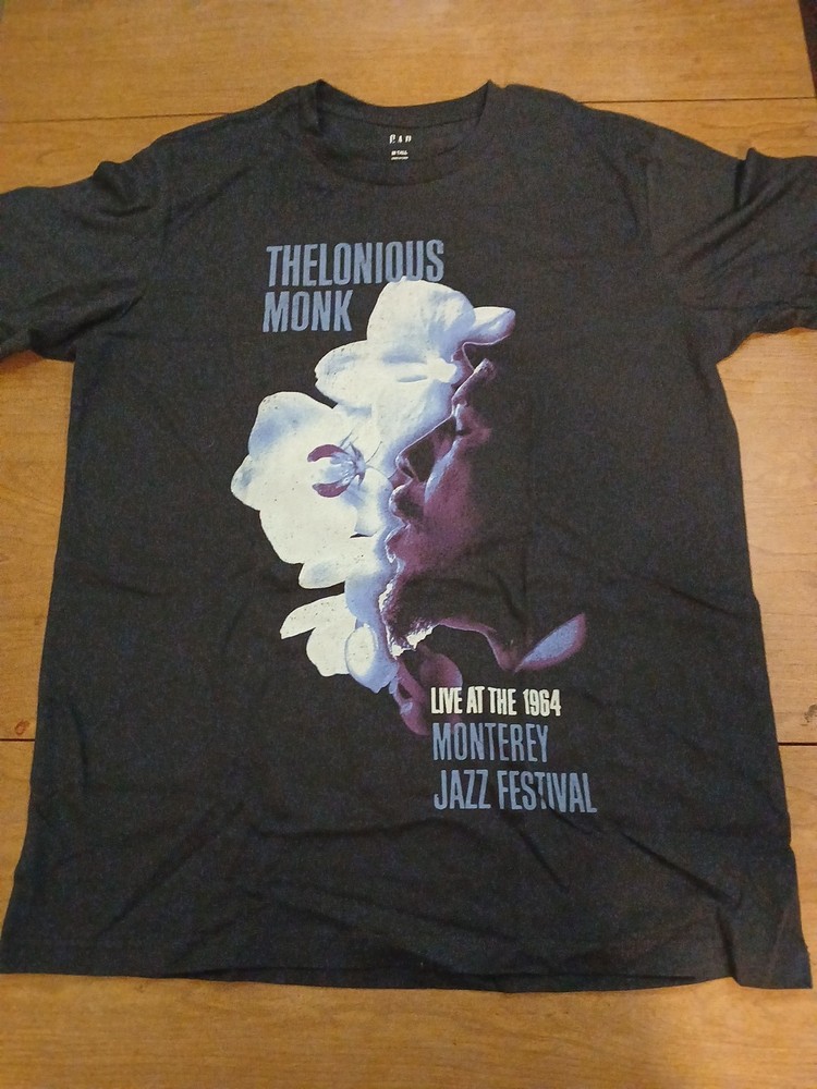 RARE Thelonious Monk 1964 Monterey Jazz Festival Black Tshirt Medium Tall