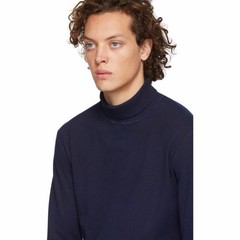 Blue Blue Japan Men’s Roll Neck Top Indigo Blue Size 3 – Medium
