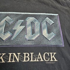 Vintage 1990s AC/DC Back in Black Band T-shirt Size XL Double Sided Graphics
