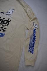 Hendrick Motorsports Kyle Larson #5 Mens Oversized Cream Long Sleeve Shirt New L