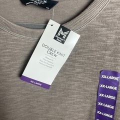 Member’s Mark Men Double Knit Crewneck Long Sleeve Relaxed Fit Grey Bisque 2XL