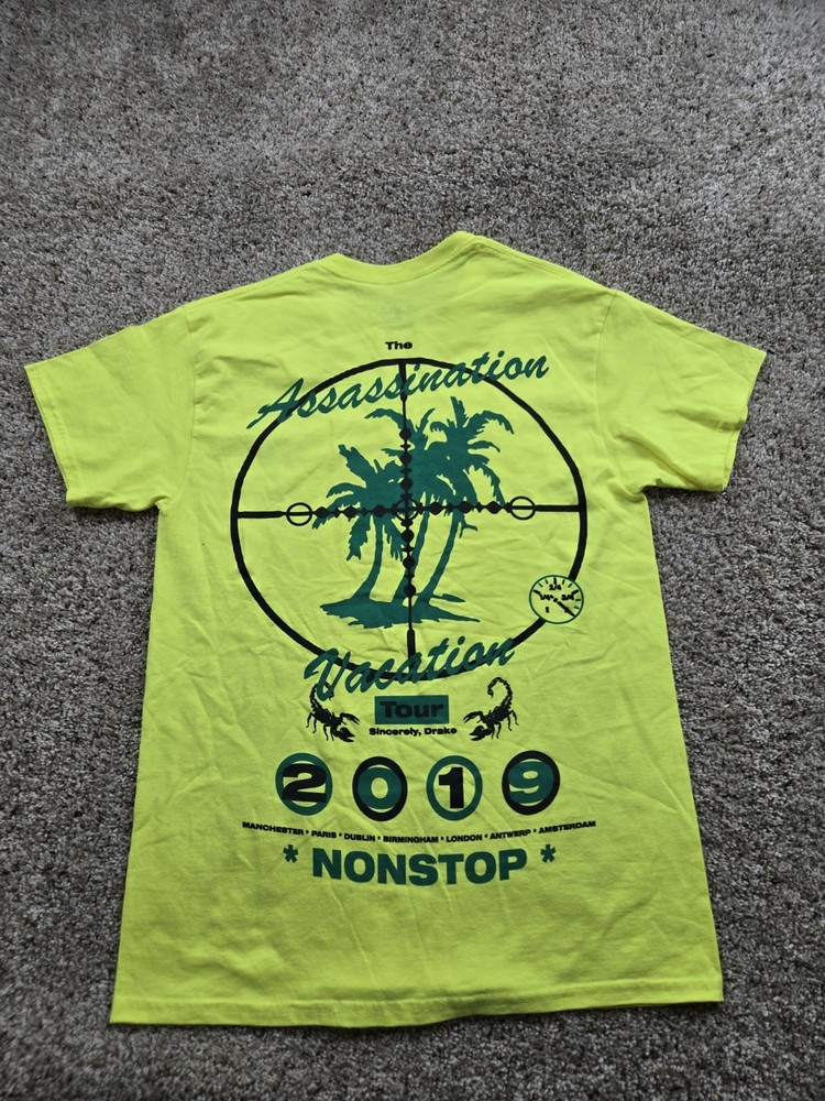 Drake ‘Assassination Vacation T-shirt Medium Neon Yellow 2019 World Tour