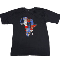 PAK Collection African Map Patch T-Shirt Men XL Black Streetwear Embroidered