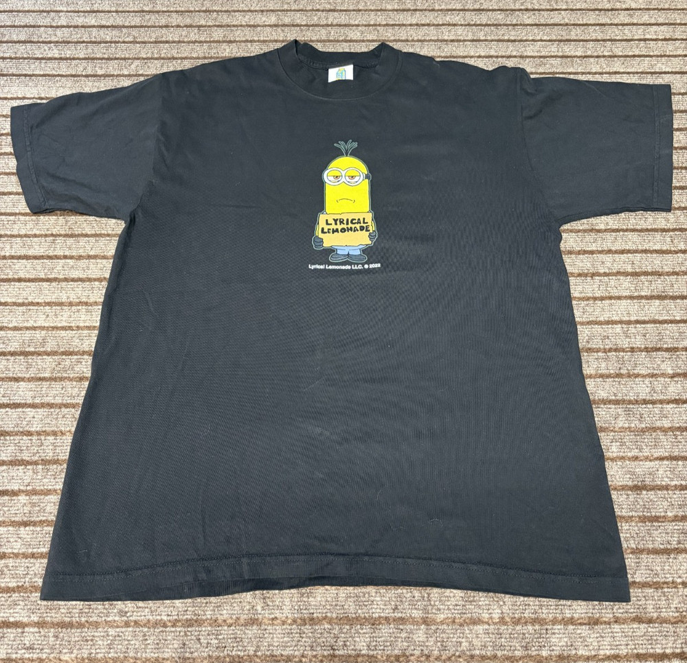 Rare Lyrical Lemonade x Minions the rise of Gru Collab T-Shirt Large Black